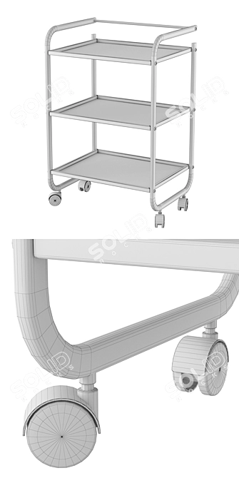Portable Cosmetic Trolley 3D model image 3