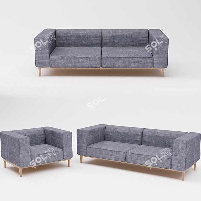 Elegant Comfort Sofa and Chair 3D model image 1