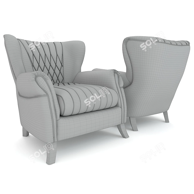 Country Vintage Armchair 3D model image 3