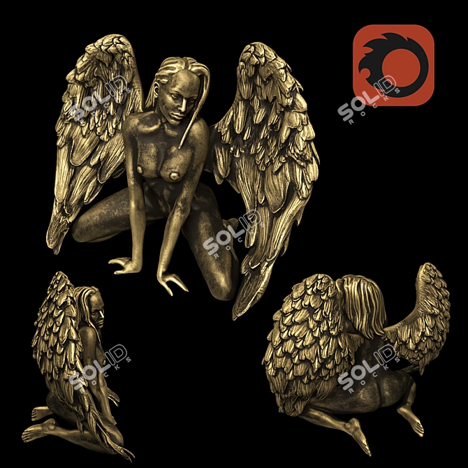 Heavenly Angel Statuette 3D model image 1