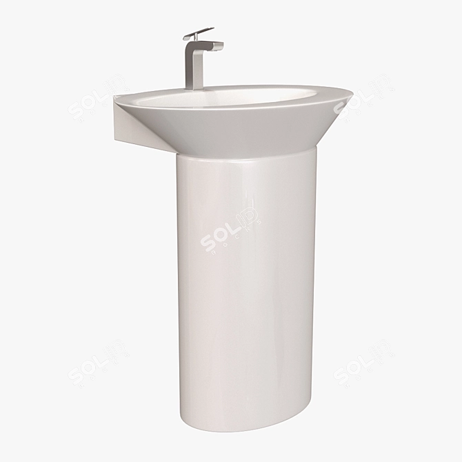 Carabeo Ceramica - Stylish Pedestal Sink 3D model image 1