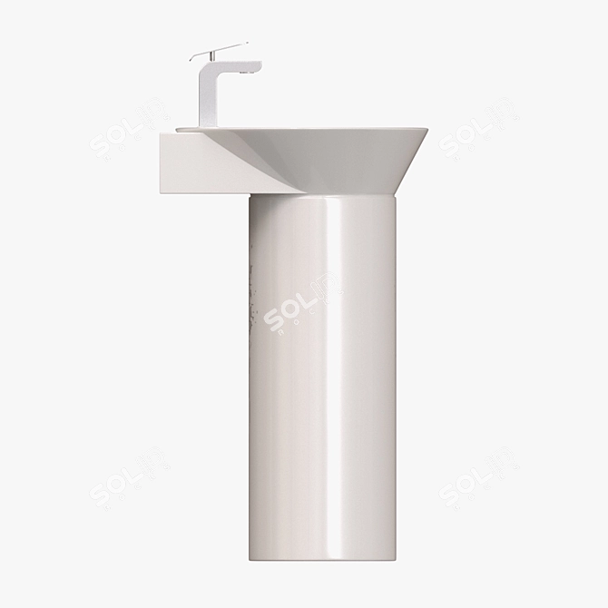 Carabeo Ceramica - Stylish Pedestal Sink 3D model image 2