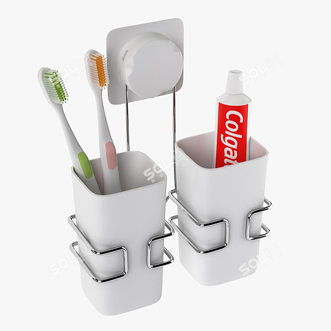 Hanging Cup Toothbrush Holder 3D model image 1