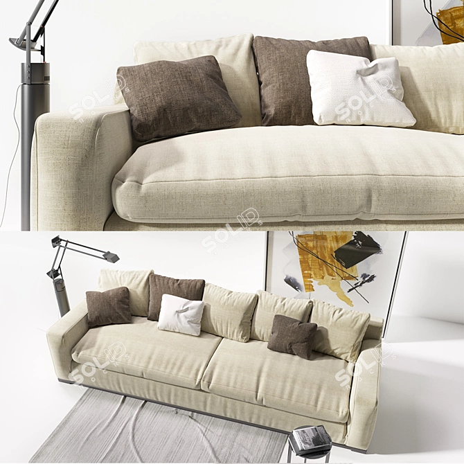 Modern Sofa Set with Imprimatur Design 3D model image 2
