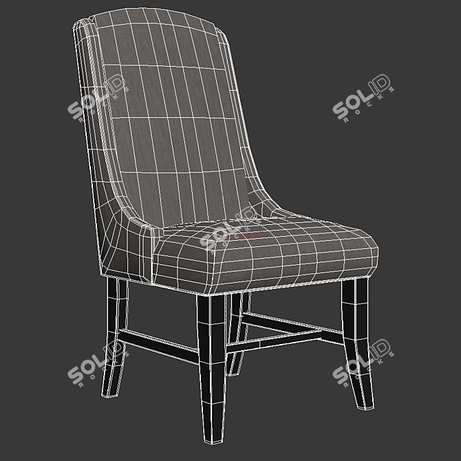 Elegant Slope Armchair: Fabric & Leather 3D model image 2