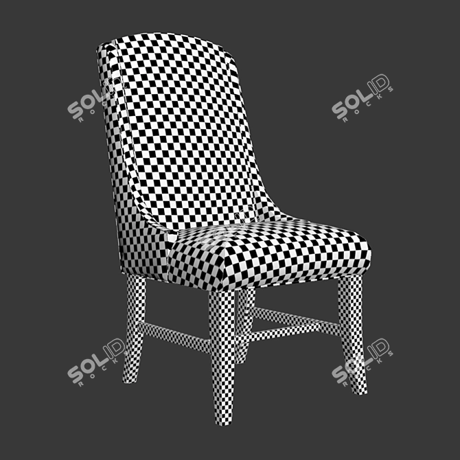 Elegant Slope Armchair: Fabric & Leather 3D model image 3