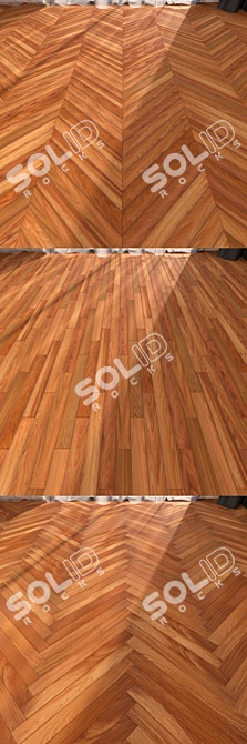 Elegant Cabreuva Parquet: Linear, Chevron, Herringbone 3D model image 2