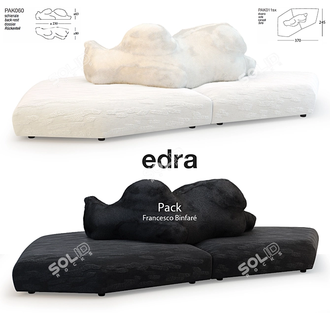 Modern Chic Edra Pack Sofa 3D model image 1