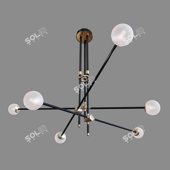 Elegant SI-6 Chandelier with Adjustable Height 3D model image 1