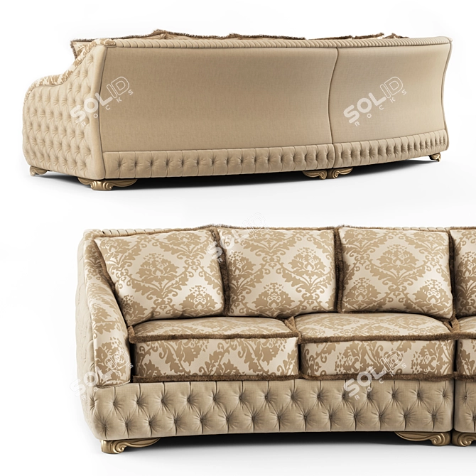 Elegant Four-Seater Sofa: Esedra 3D model image 2