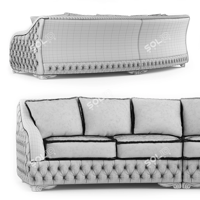 Elegant Four-Seater Sofa: Esedra 3D model image 3