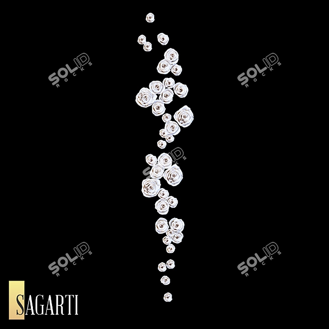 Sagarti Rose Decor: Elegant Porcelain Wall Art 3D model image 2