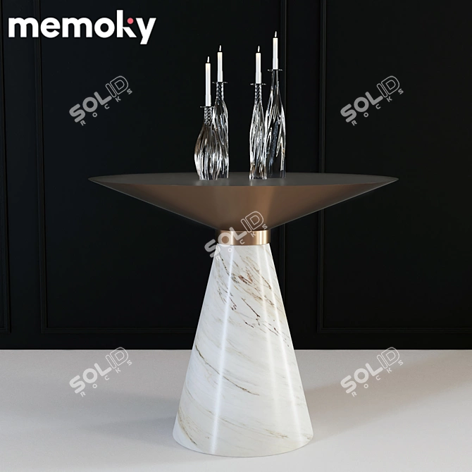 Elegant Iris Side Table 3D model image 1