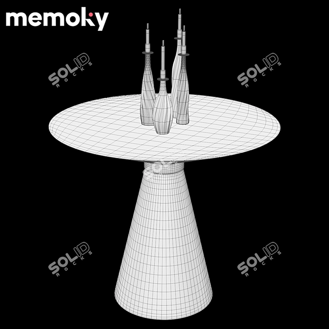 Elegant Iris Side Table 3D model image 2
