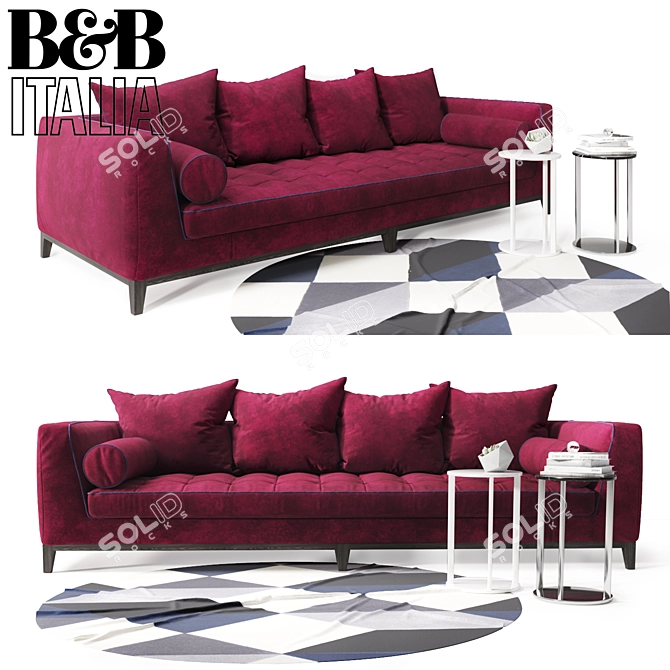 Luxurious Lutteria Sofa with Plush Cushions 3D model image 1