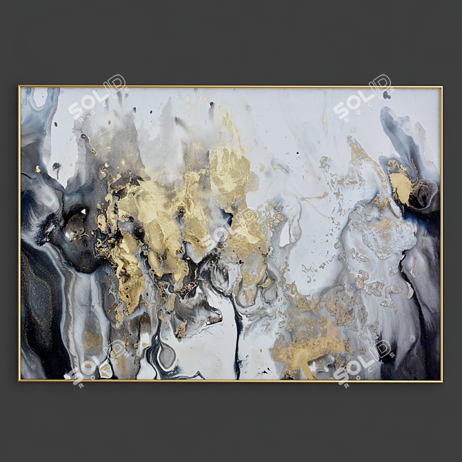 Shimmering Gold & White Paints 3D model image 1