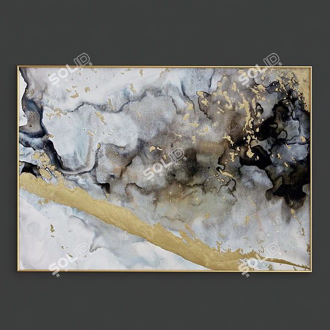 Shimmering Gold & White Paints 3D model image 3