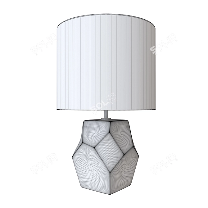 Silver Ceramic Nature Geo Table Lamp 3D model image 2