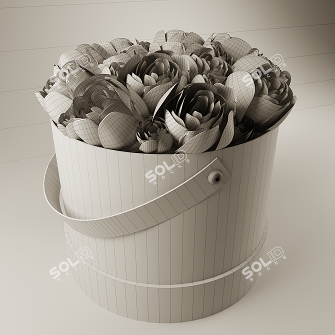 Blossom Box: Elegant Floral Storage 3D model image 2