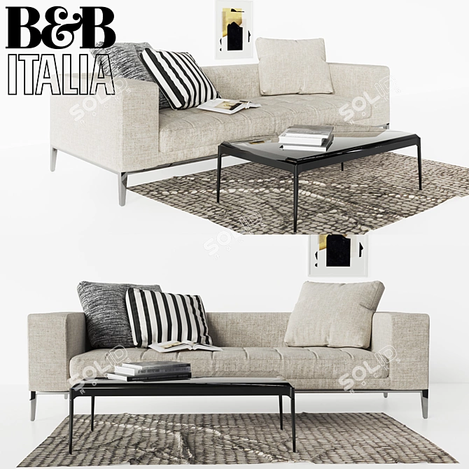 Simplex Sofa: Stylish Comfort with B&B Italia 3D model image 1