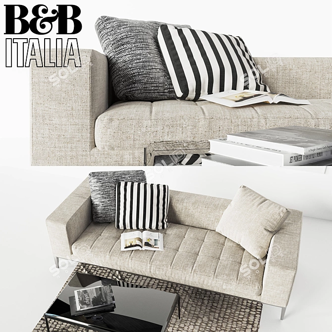 Simplex Sofa: Stylish Comfort with B&B Italia 3D model image 2