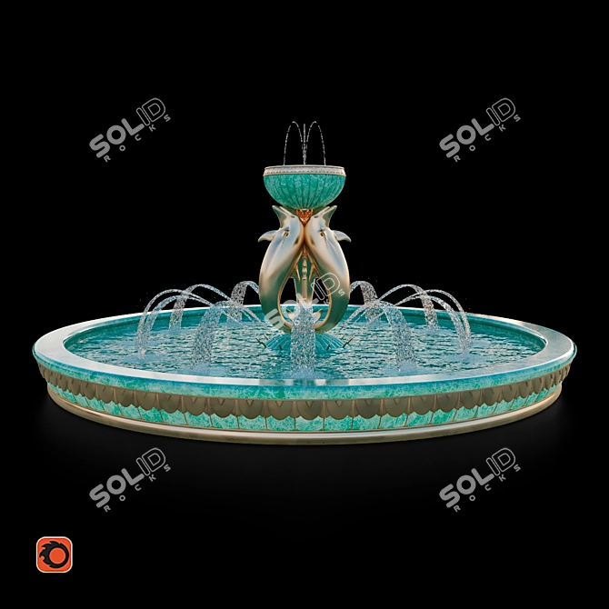 Ethereal Dolphins Fountain 3D model image 1