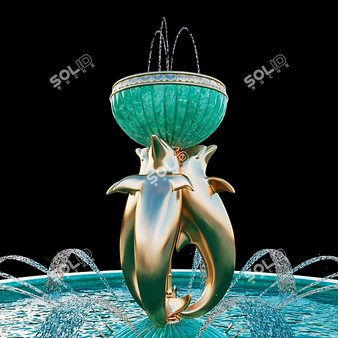 Ethereal Dolphins Fountain 3D model image 2