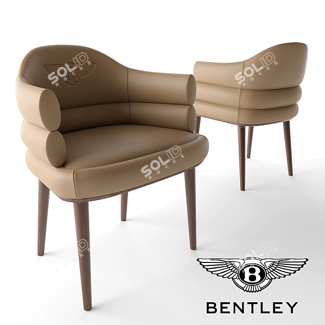 Elegant Tufted Accent Chair 3D model image 1