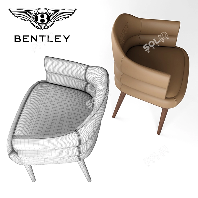 Elegant Tufted Accent Chair 3D model image 2