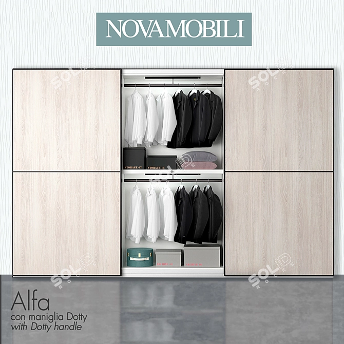 Modern Sliding Door Designer Wardrobe 3D model image 1