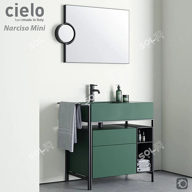 Cielo Narciso Mini: Sleek Ceramic Washbasin 3D model image 1