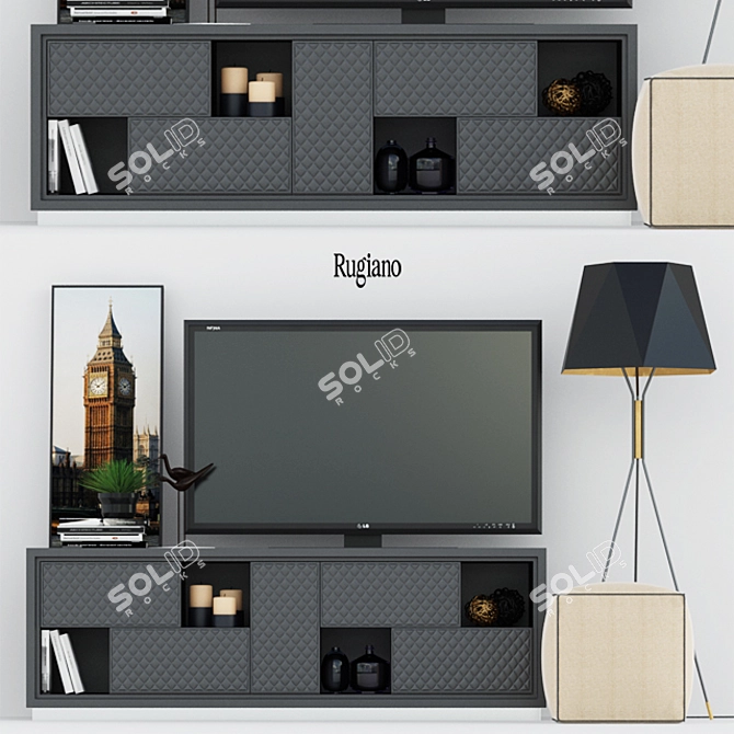 London TV Stand: Stylish and Sophisticated 3D model image 1