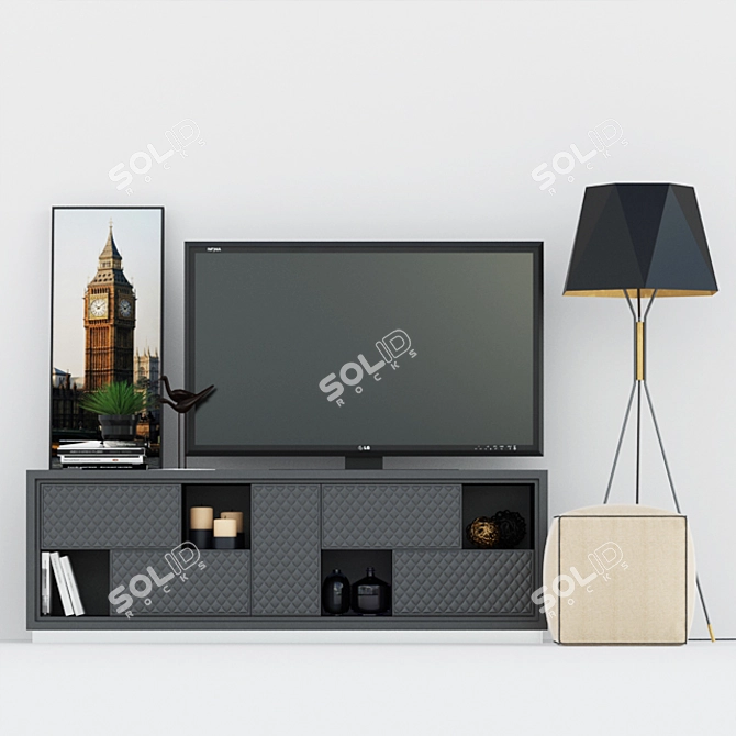 London TV Stand: Stylish and Sophisticated 3D model image 2