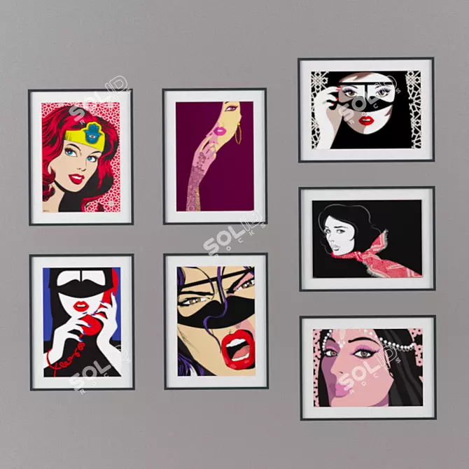 Modern Arabic Wall Art: Yislamoo & Rasha Hamdan Collection 3D model image 1