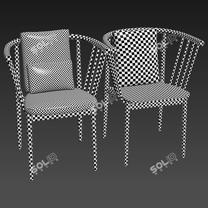 Modern Scandinavian Tivoli Dining Chair 3D model image 2