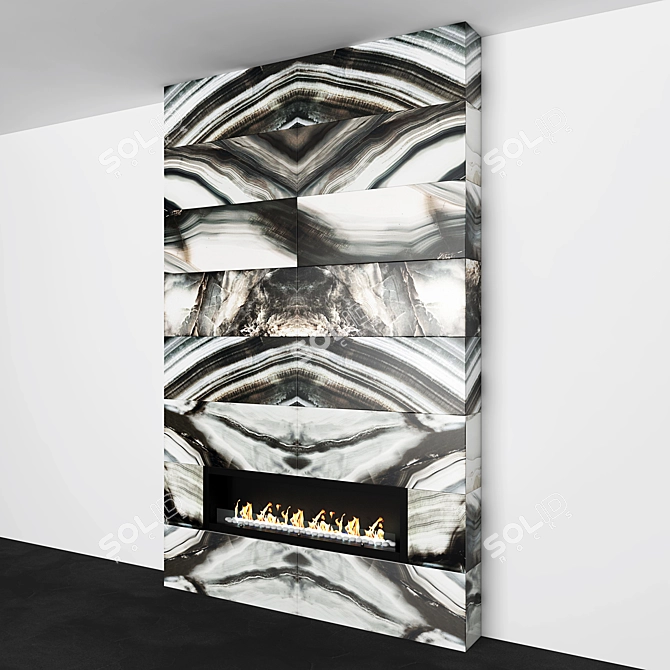 Modern Tile-Faced Bio-Fireplace 3D model image 2