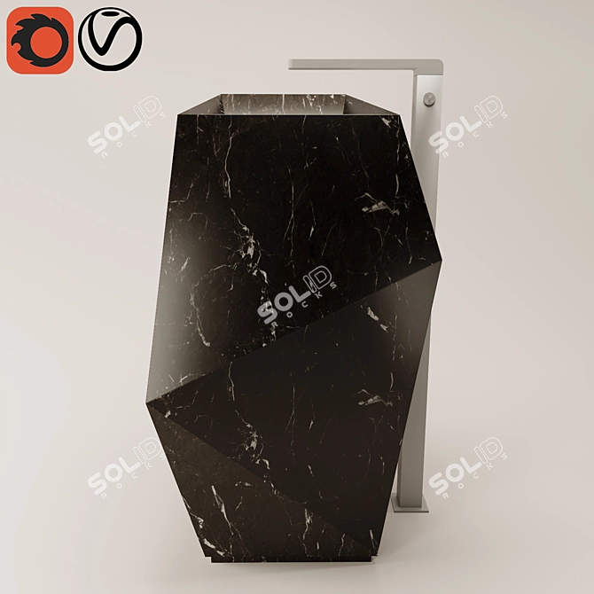 Intersecting Planes Porcelain Basin 3D model image 1