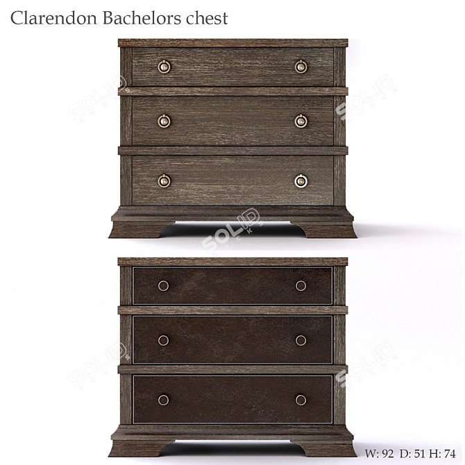Bernhardt Clarendon Bachelors Chest: Elegant and Functional 3D model image 1