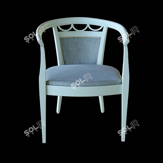 Avorio Semi-Armchair: Elegant and Comfortable 3D model image 1