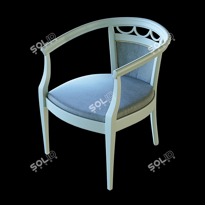 Avorio Semi-Armchair: Elegant and Comfortable 3D model image 2