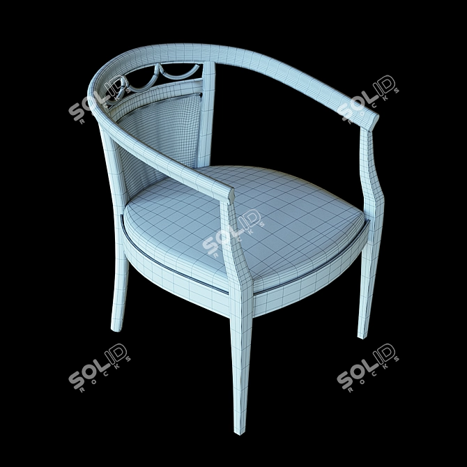 Avorio Semi-Armchair: Elegant and Comfortable 3D model image 3