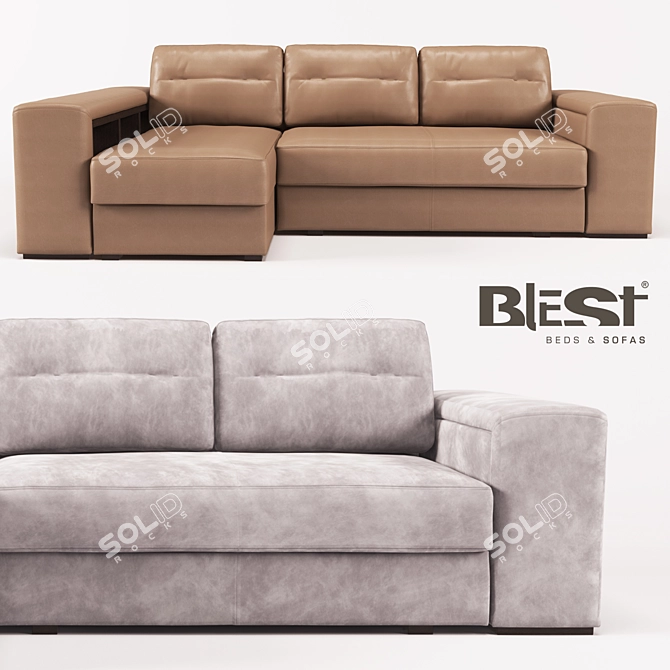 Blest TM Corner Sofa: Bar Collection 3D model image 1