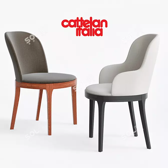 Elegant Magda Chair by Cattelan Italia 3D model image 1