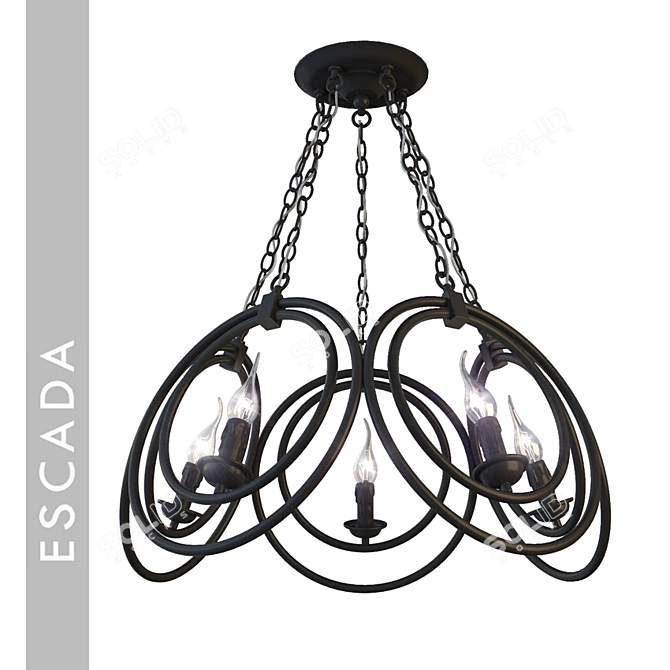 Escada 542/5: Sleek Black Suspension Light 3D model image 1
