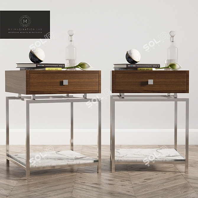 Sleek Bedside Table With Timeless Design 3D model image 1