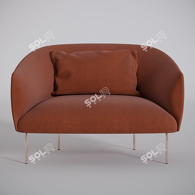 Elegant Roma Armchair: Classic Curves 3D model image 2