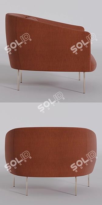 Elegant Roma Armchair: Classic Curves 3D model image 3