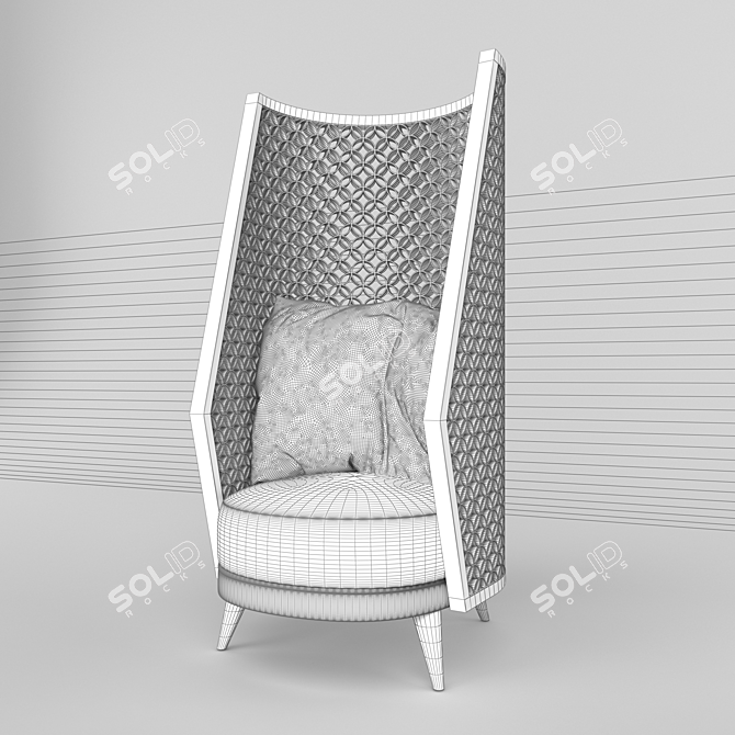 Elegant Oriental Chair 3D model image 3