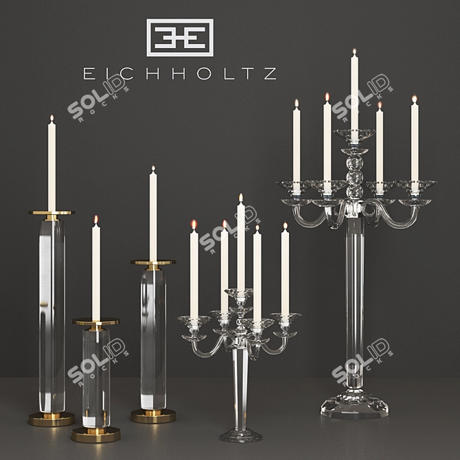 Elegant Eichholtz Candle Holders 3D model image 1