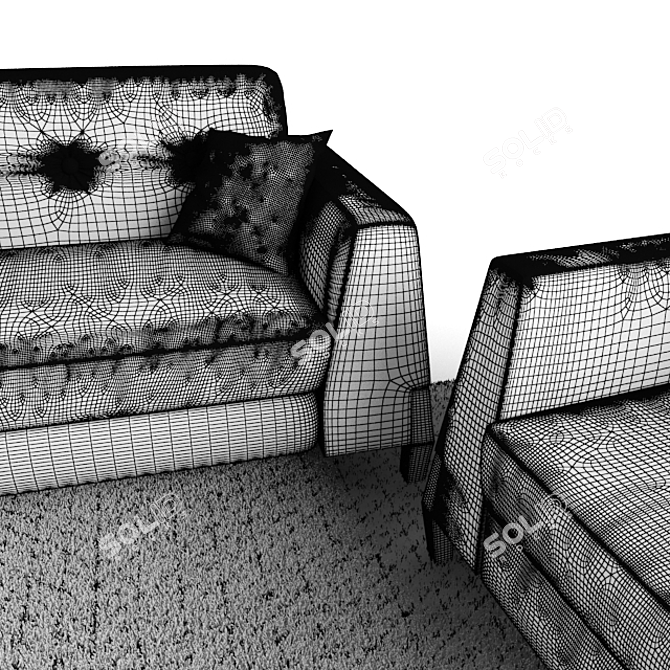 Zico Collection: Modern Sofa & Armchair 3D model image 3
